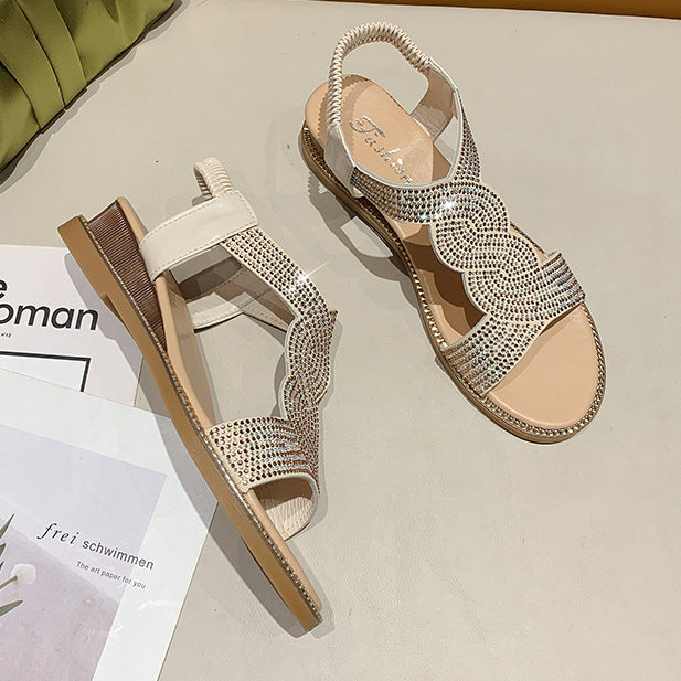 Rhinestone Wedge Sandals
