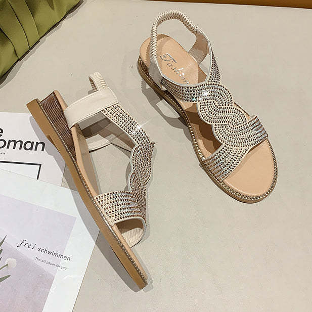 Rhinestone Wedge Sandals