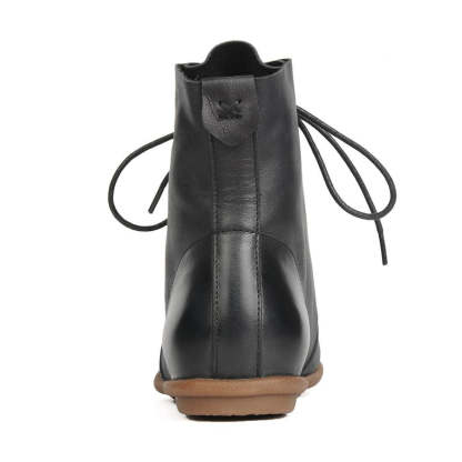 Oxfords For Women Lace Up Flat Sole Ankle Boots Handmade Waxing Leather Martin Boots