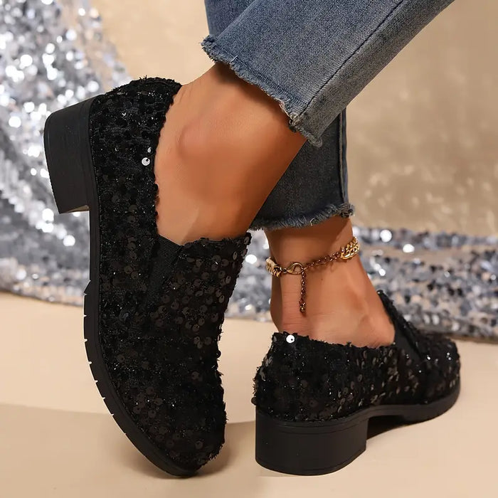 Dazzling Sequin Loafers for Women