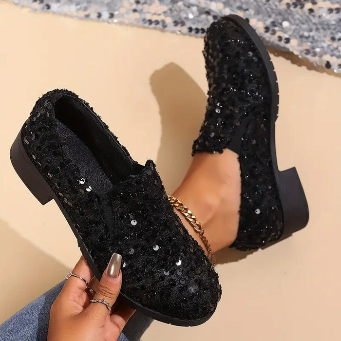 Dazzling Sequin Loafers for Women
