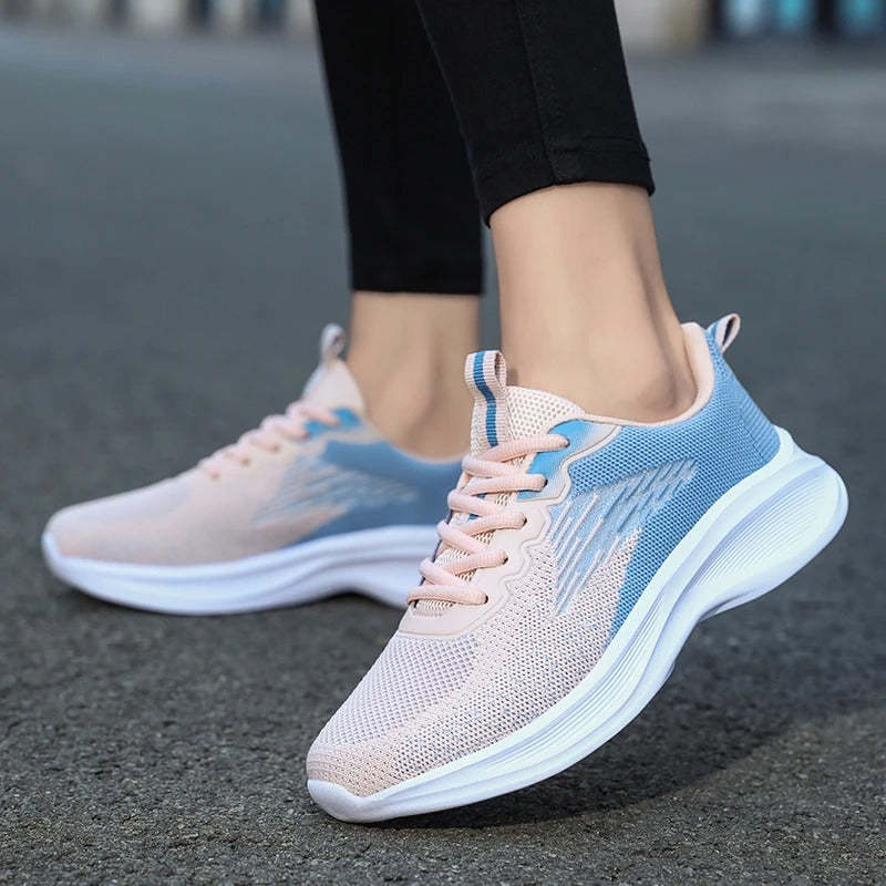 Women Orthopedic Shoes Thick Sole Gradient Colorful Sports Sneakers