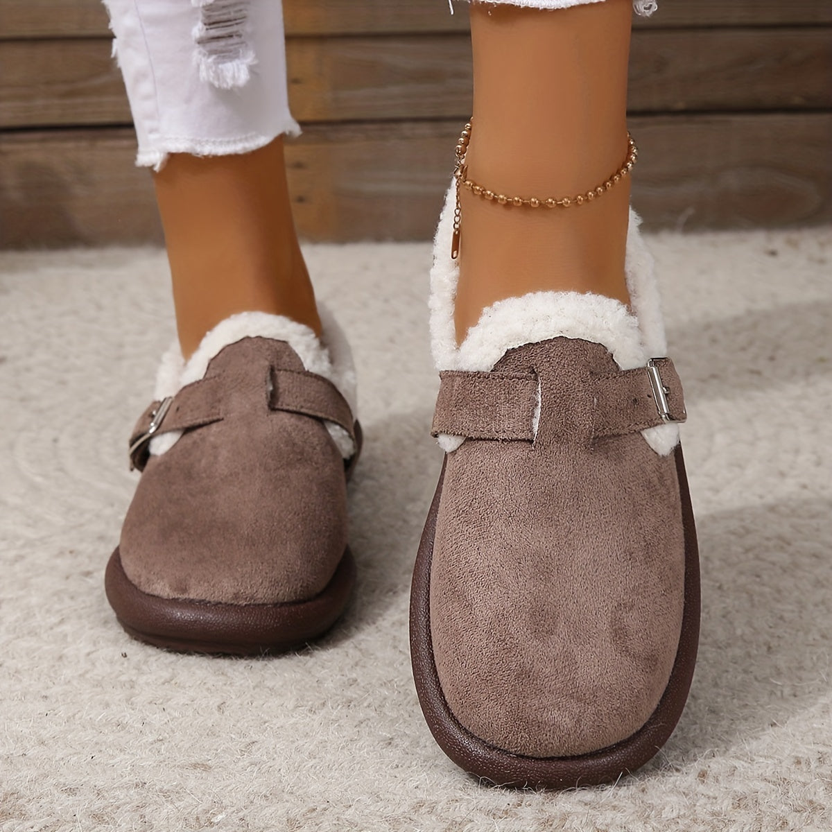 Fur-lined Slippers