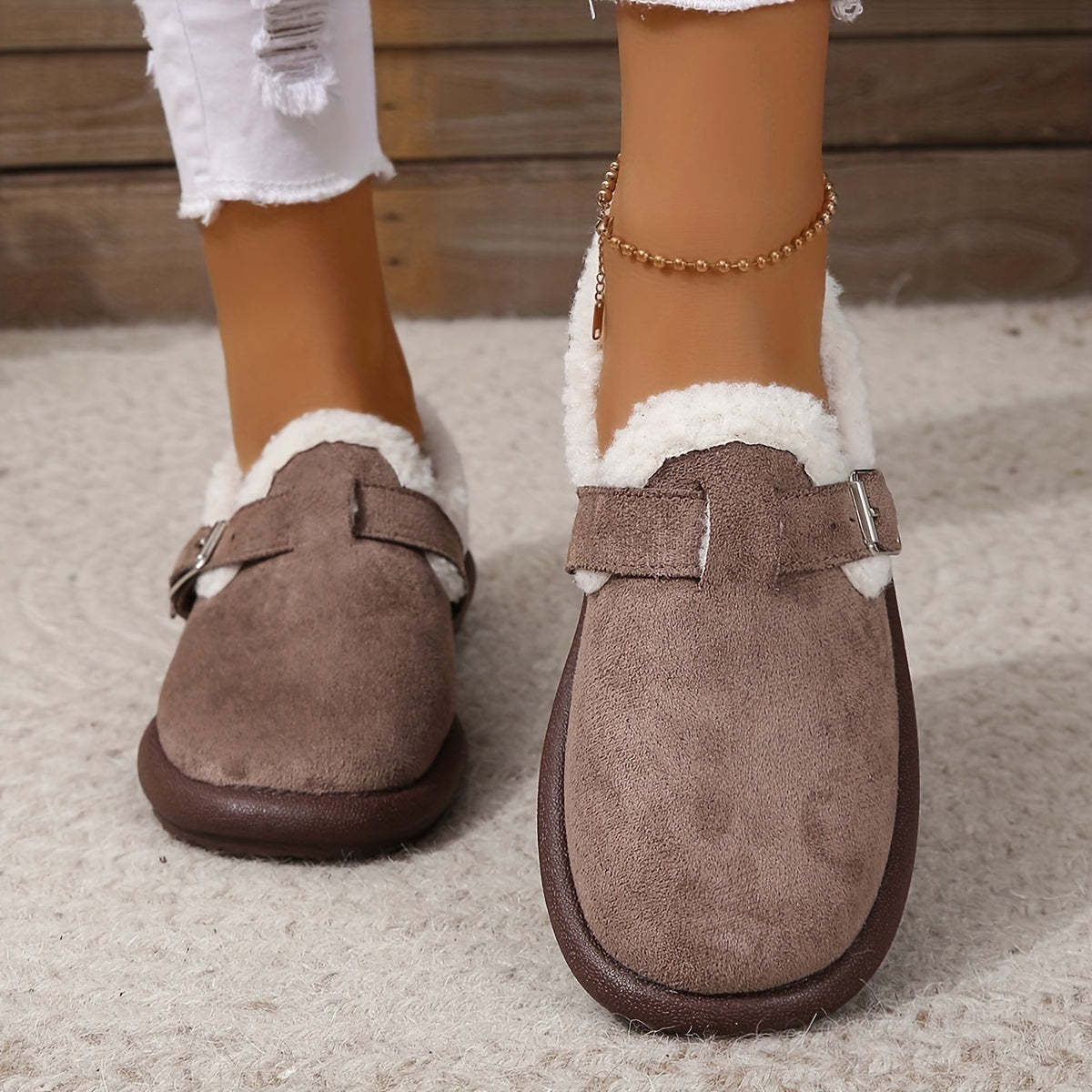 Fur-lined Slippers