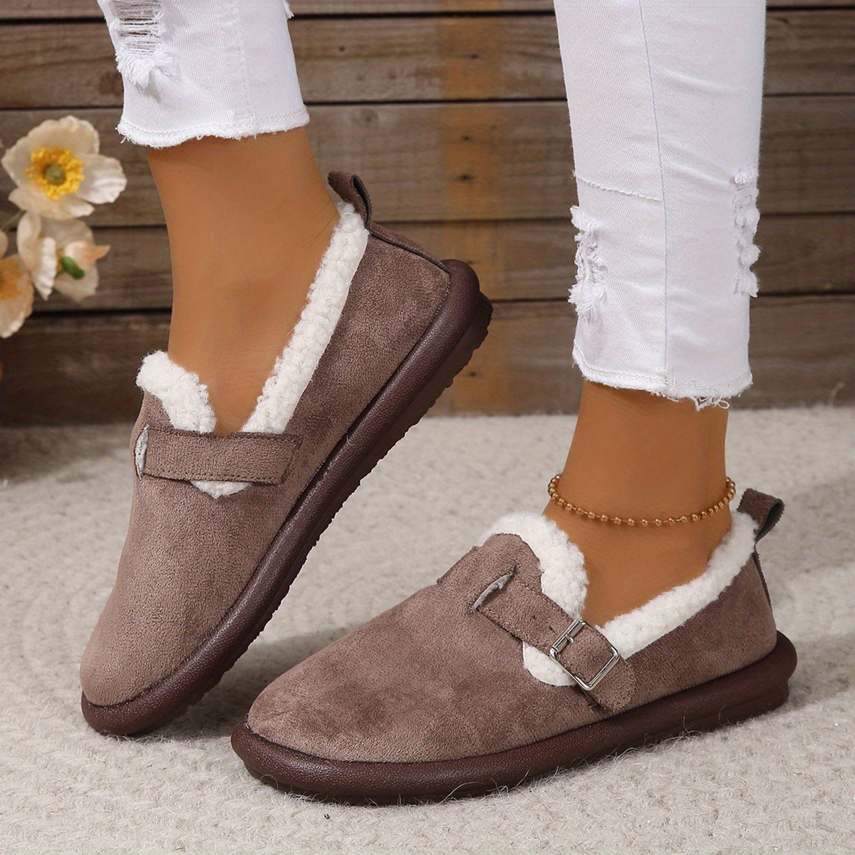 Fur-lined Slippers