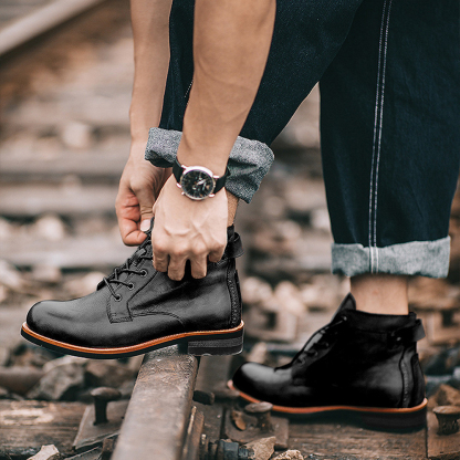Men's High Top Leather Martin Boots