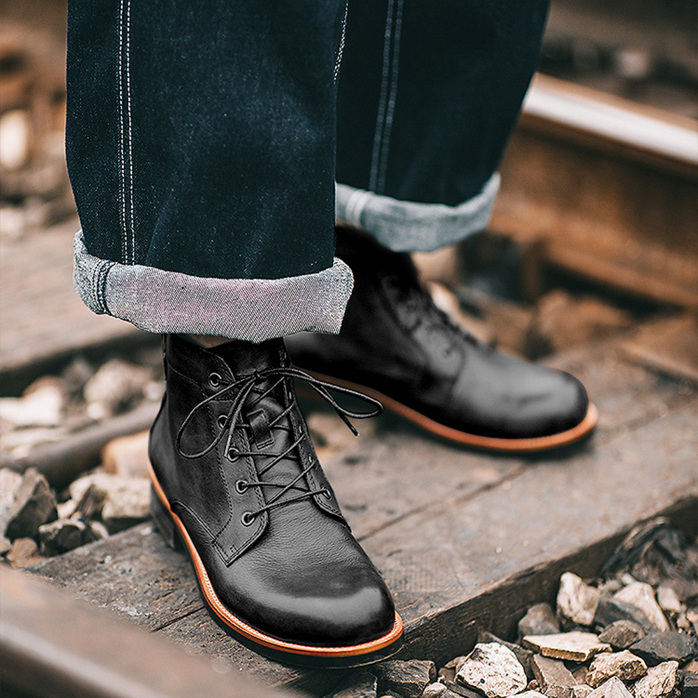 Men's High Top Leather Martin Boots