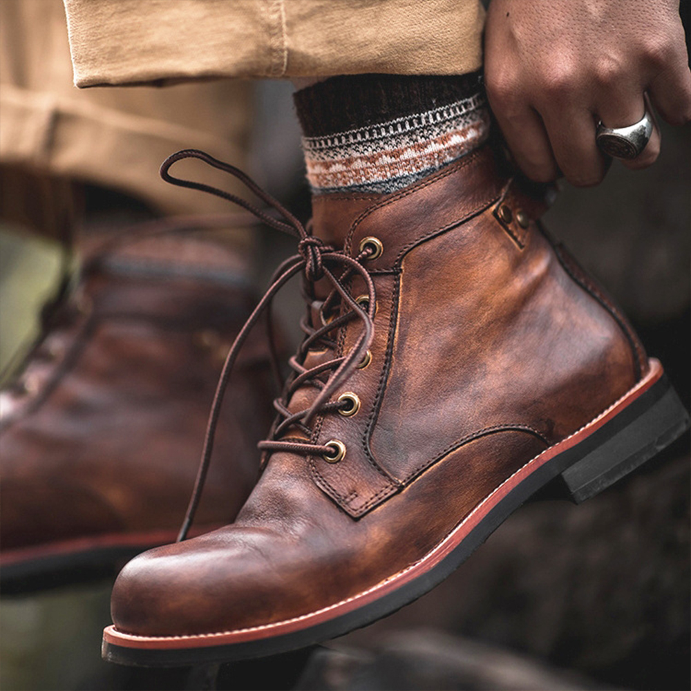 Men's High Top Leather Martin Boots