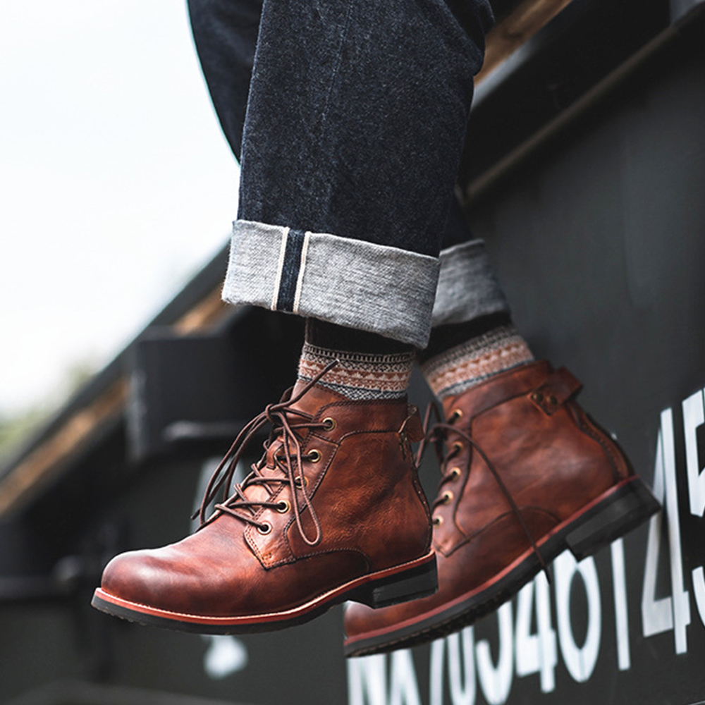 Men's High Top Leather Martin Boots