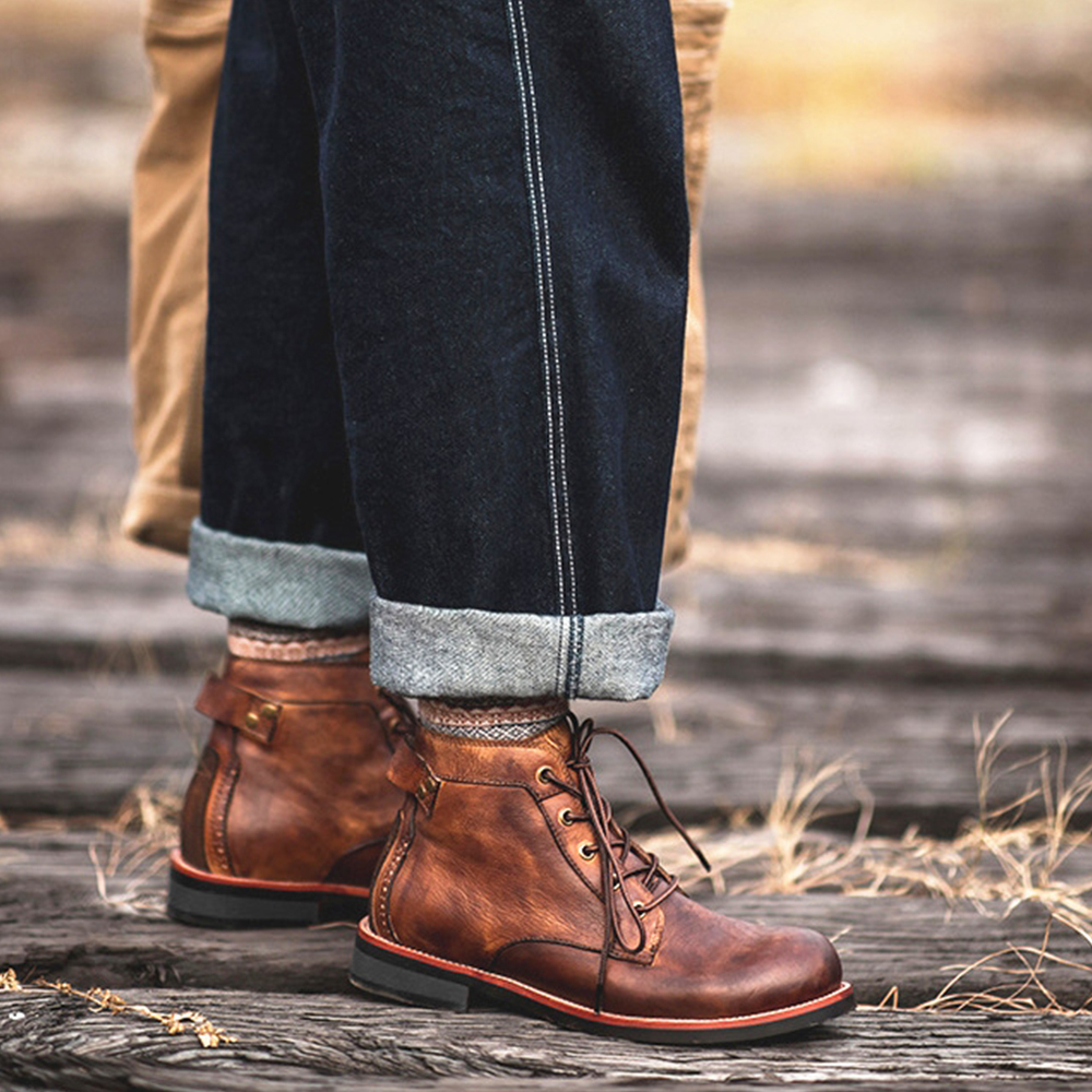 Men's High Top Leather Martin Boots