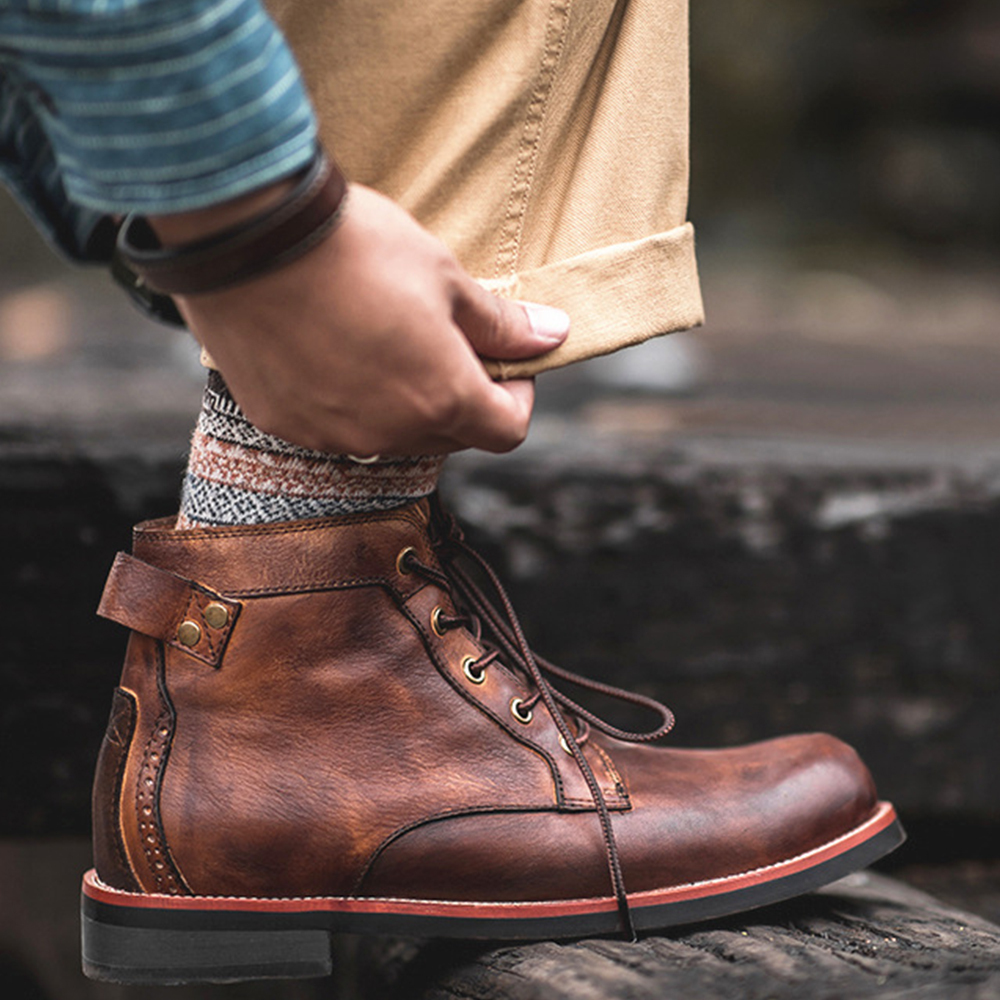 Men's High Top Leather Martin Boots