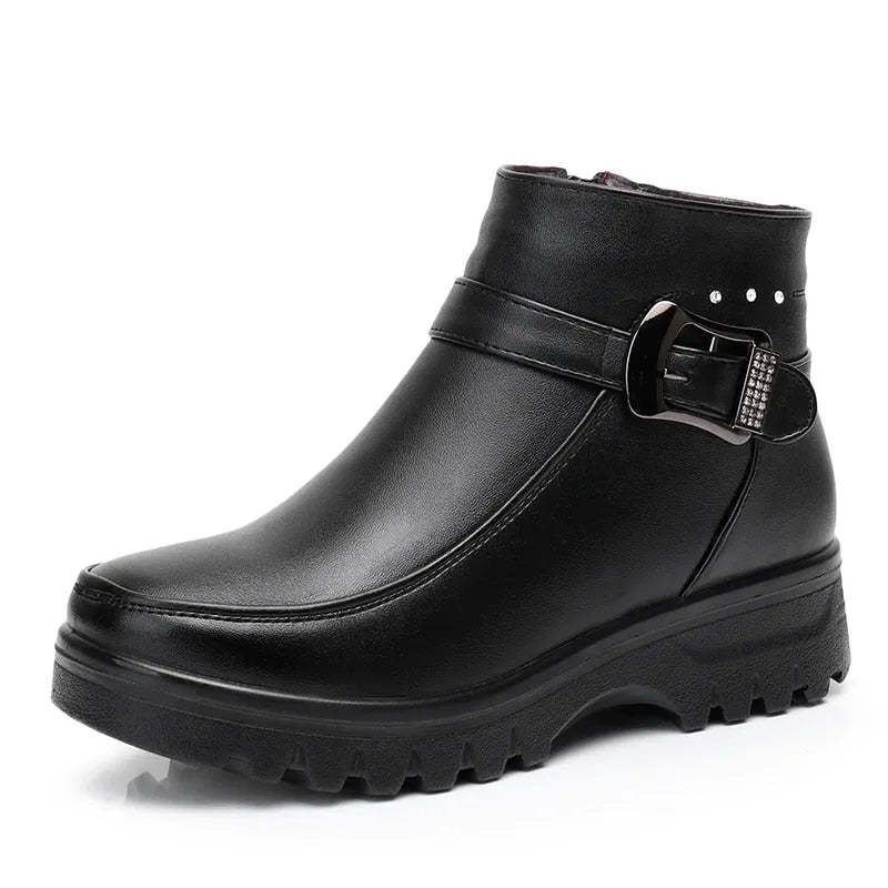 Orthopedic Women Ankle Boots Arch Support Warm Waterproof Genuine
