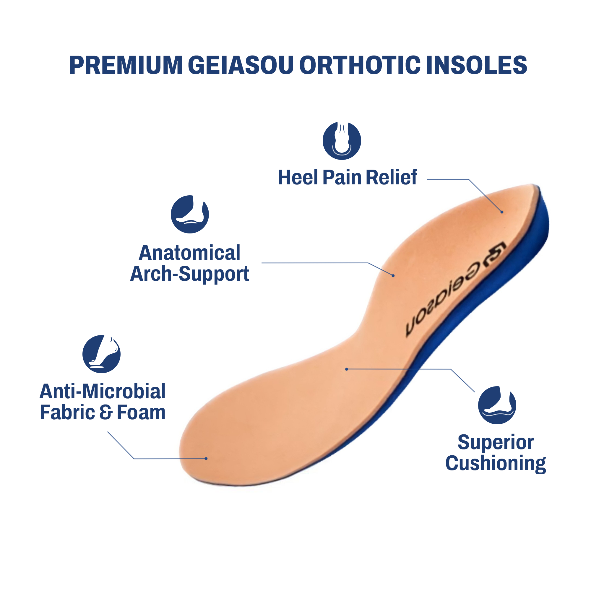 Men Orthopedic Shoes Airy Mesh Arch Support Casual