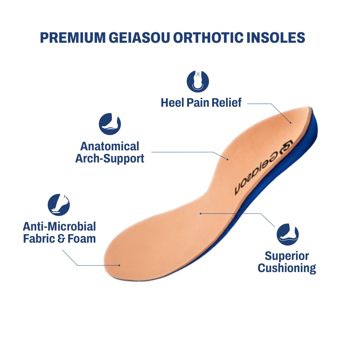 Men Orthopedic Shoes Airy Mesh Arch Support Casual