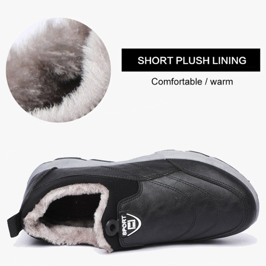 Orthopedic Snow Boots For Men Plush Slip-on Winter Shoes