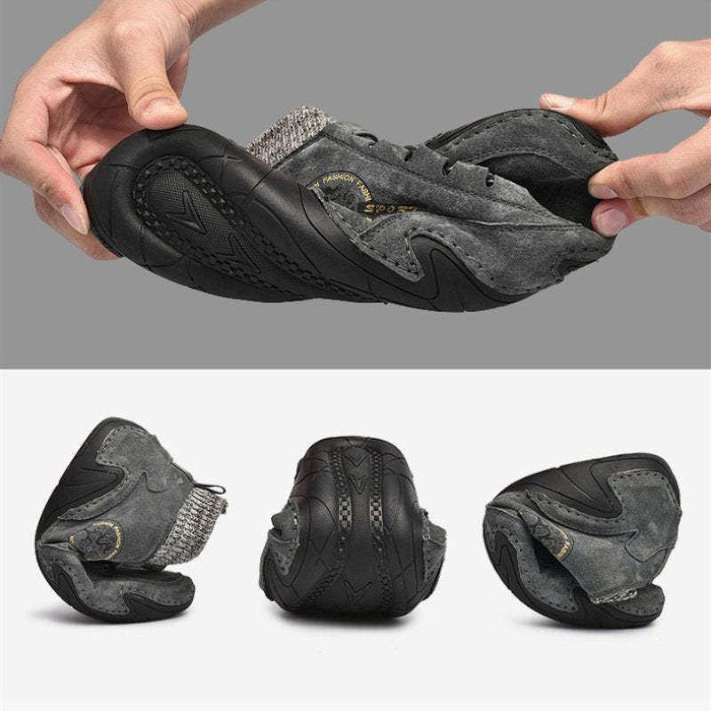 Plush Ankle Boots For Men Woolen Collar Orthopedic Shoes