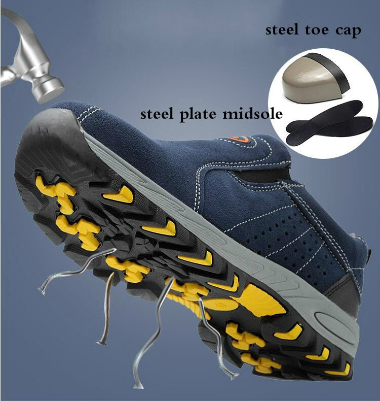 Men Orthopedic Shoes Suede Anti-puncture Safety Boots