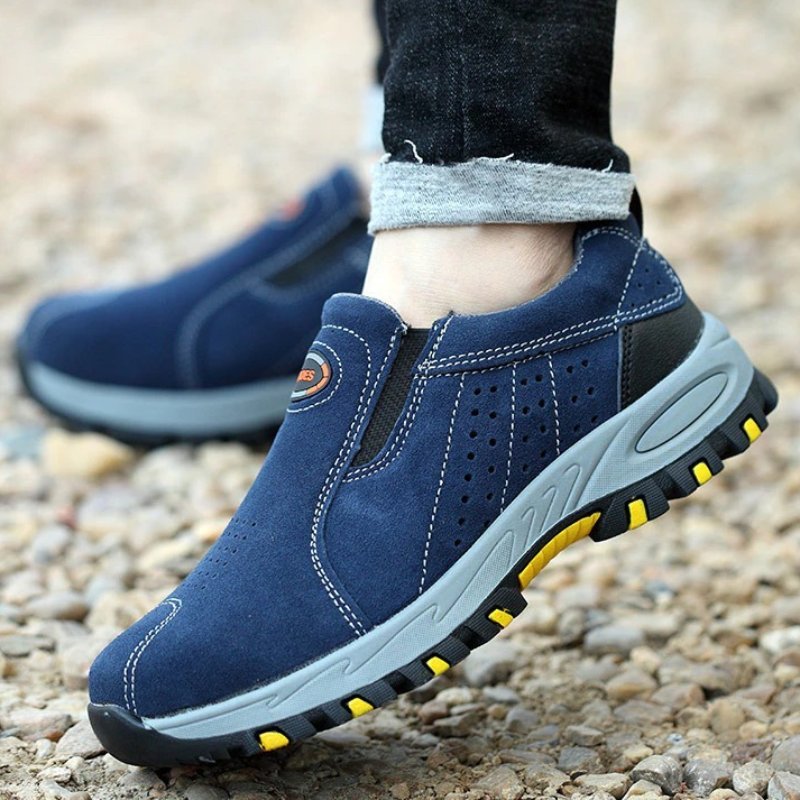 Men Orthopedic Shoes Suede Anti-puncture Safety Boots