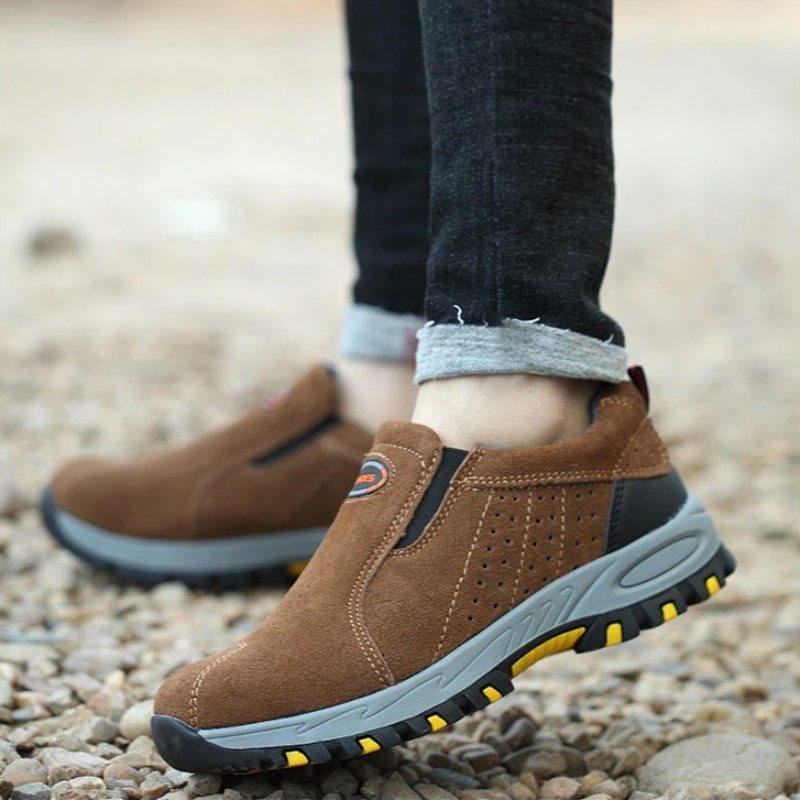 Men Orthopedic Shoes Suede Anti-puncture Safety Boots