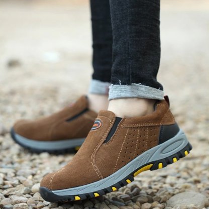 Men Orthopedic Shoes Suede Anti-puncture Safety Boots