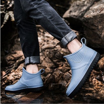Men Rain Ankle Boots Slip-on Nonskid Orthopedic Shoes