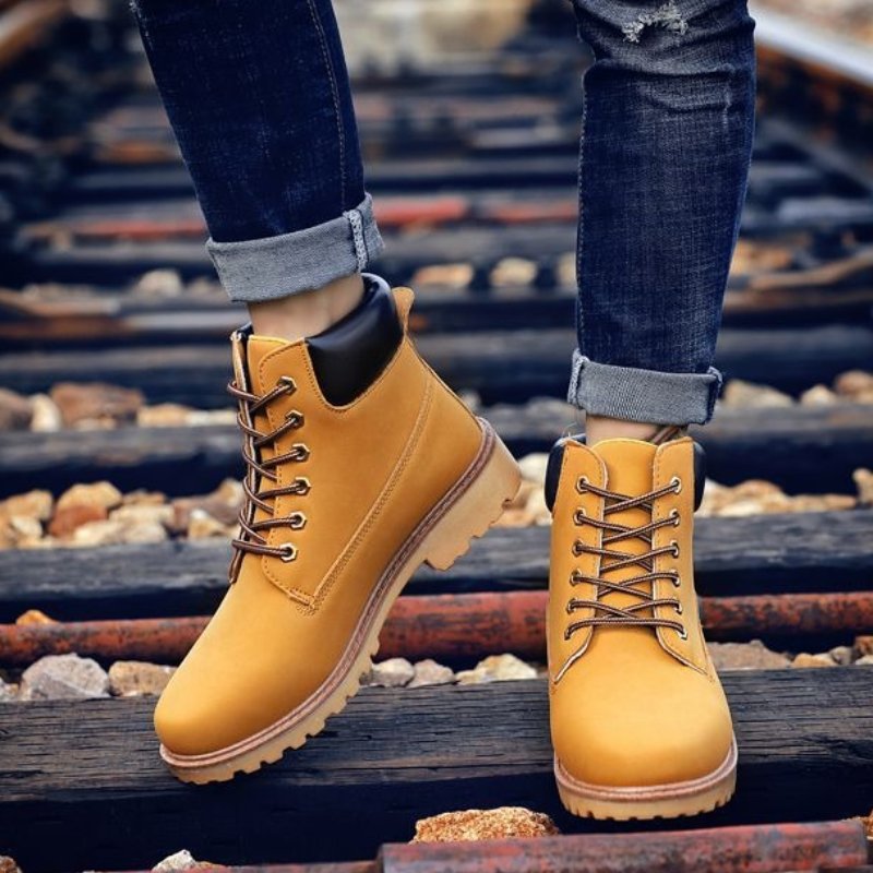 Men Winter Orthopedic Shoes Warm Army Ankle Boots