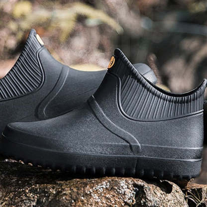 Men Rain Ankle Boots Slip-on Nonskid Orthopedic Shoes