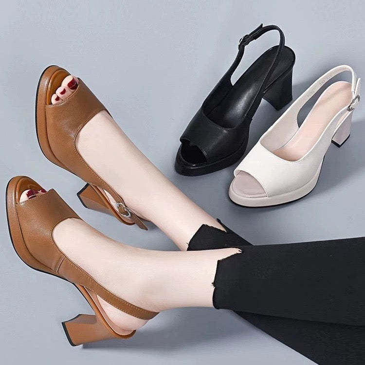 Orthopedic High-Heel Sandals with Adjustable Straps