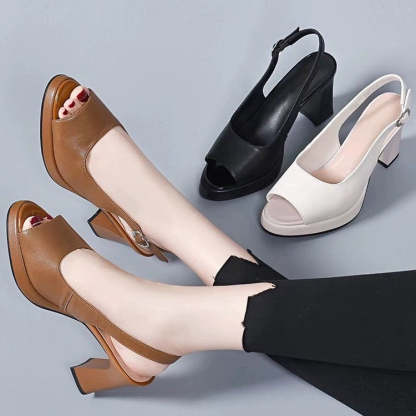 Orthopedic High-Heel Sandals with Adjustable Straps