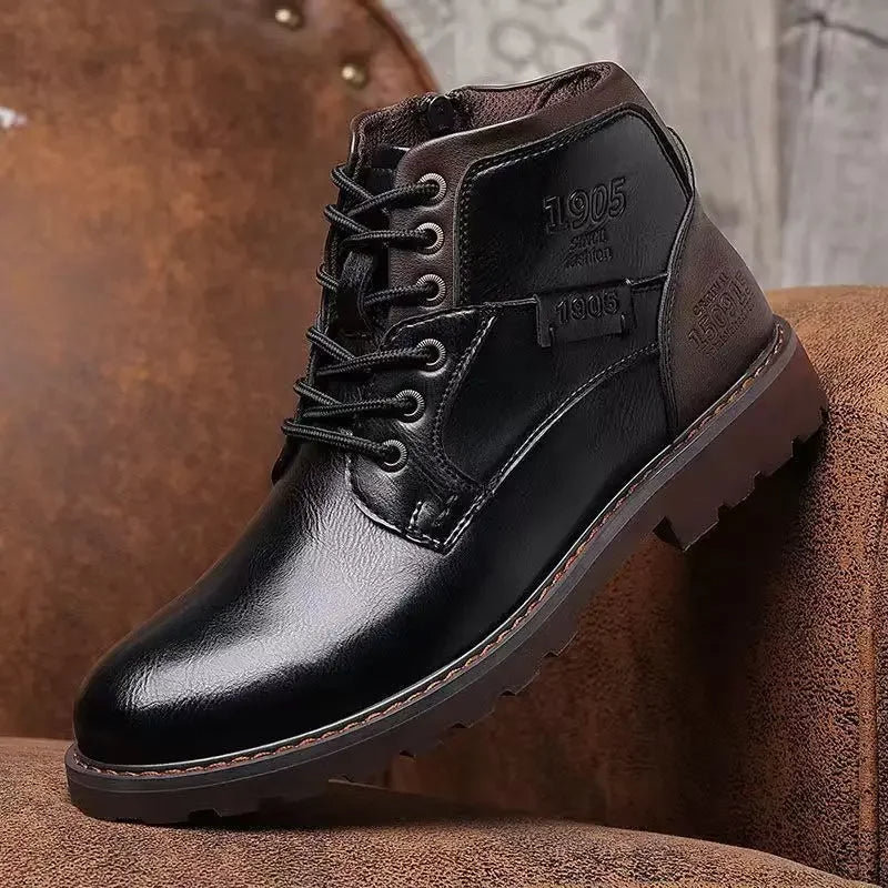 Zippered Leather Boots