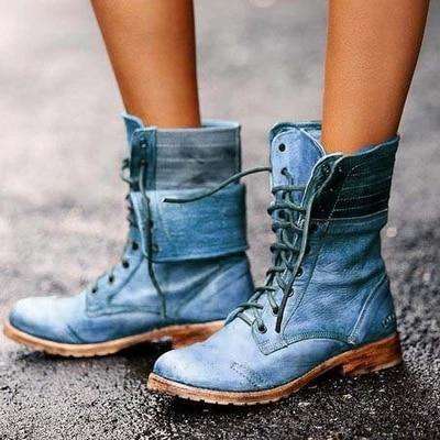Lace-up Woman Motorcycle Boots
