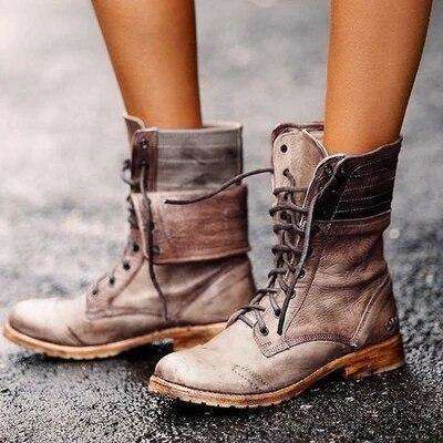 Lace-up Woman Motorcycle Boots