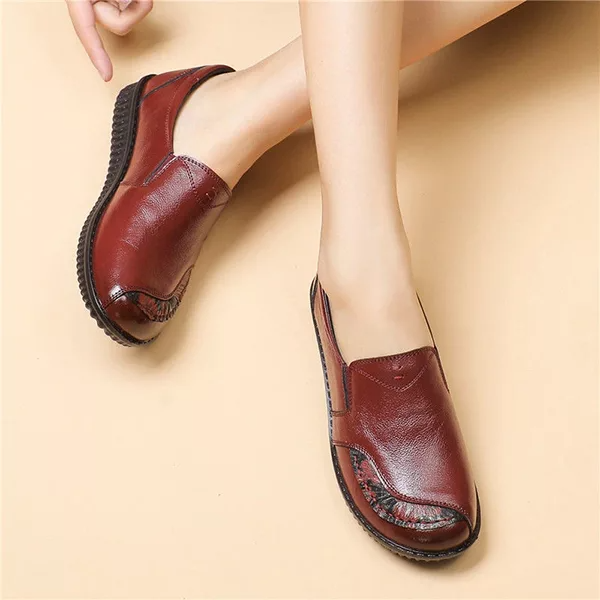 Leather Flats Wide Fit Shoes