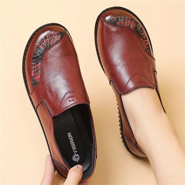 Leather Flats Wide Fit Shoes