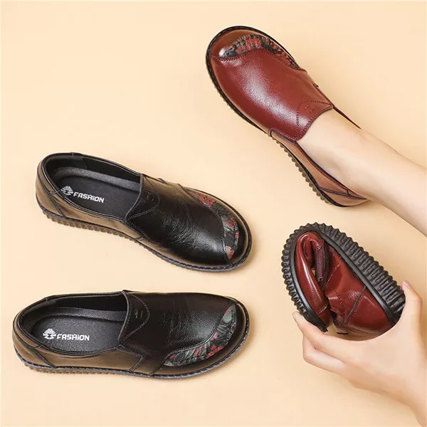 Leather Flats Wide Fit Shoes