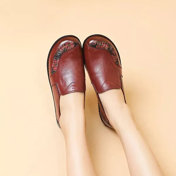 Leather Flats Wide Fit Shoes