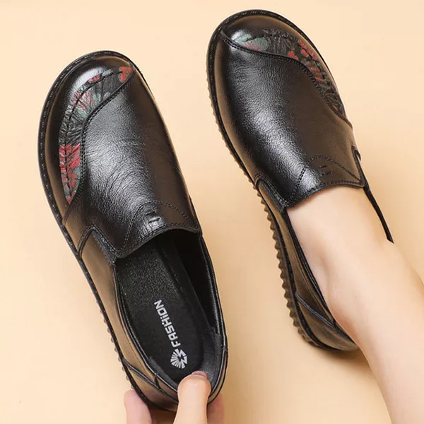 Leather Flats Wide Fit Shoes