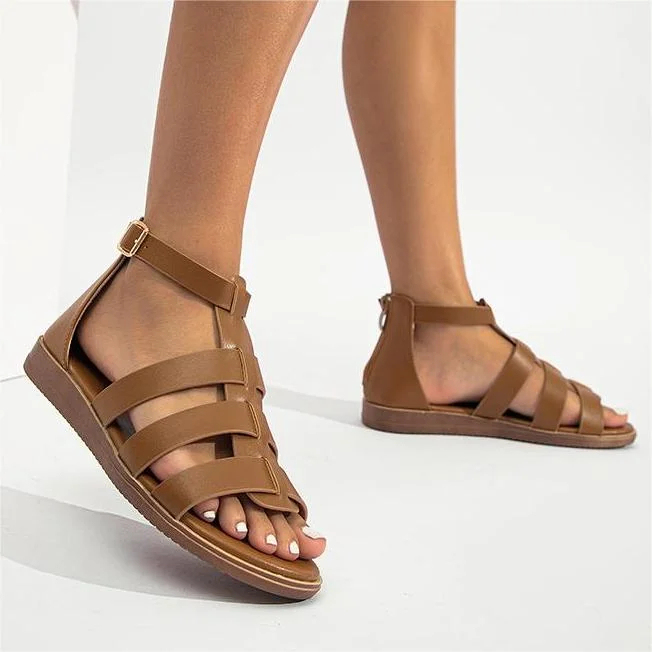 New Simple Casual Open Toe Flat Roman Sandals