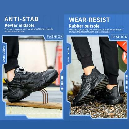 Plus Size Orthopedic Sports Sneakers Steel Toe Rotary Button Stylish