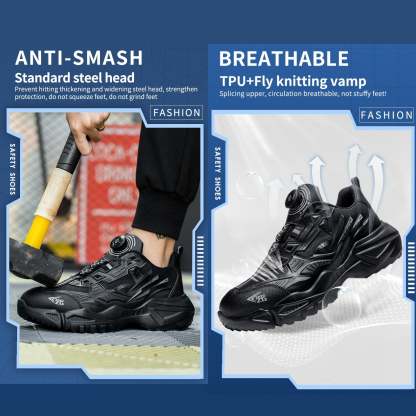 Plus Size Orthopedic Sports Sneakers Steel Toe Rotary Button Stylish