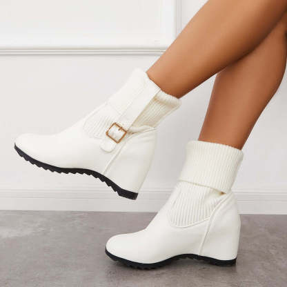 Non Slip Hidden Wedge Sock Boots Pull on Ankle Bootie
