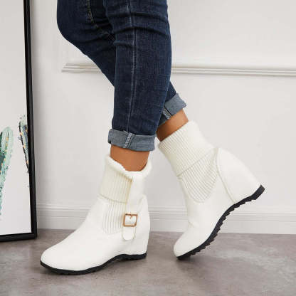 Non Slip Hidden Wedge Sock Boots Pull on Ankle Bootie