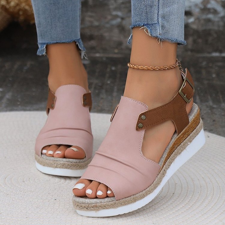 Women's Thick-Soled Buckle Wedge Sandals