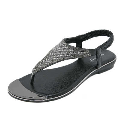 Summer Women Roman Style Hollow Clip Toe Thong Flat Sandals Flip Flops