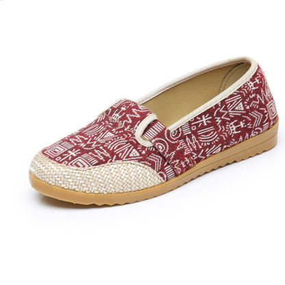 Owlkay Spring New Women's Shoes Soft Sole Non-slip Canvas Shoes Women's Shoes Beef Tendon Sole Mother's Shoes