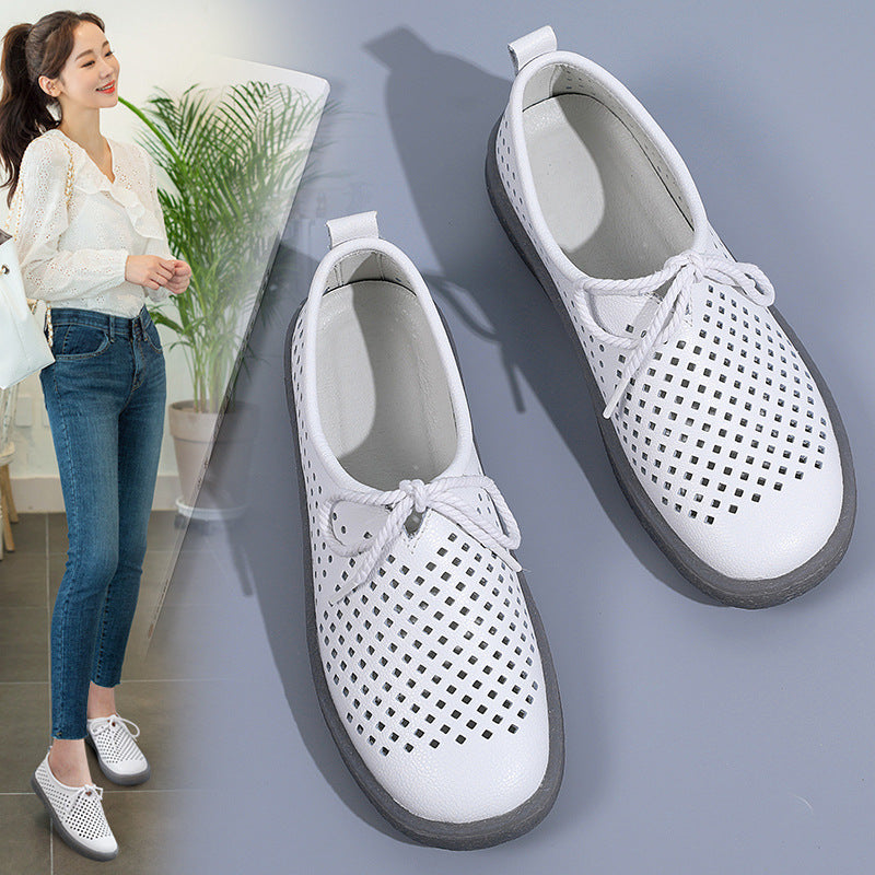 Owlkay Breathable Soft Flat Soles Lace Up Shoe