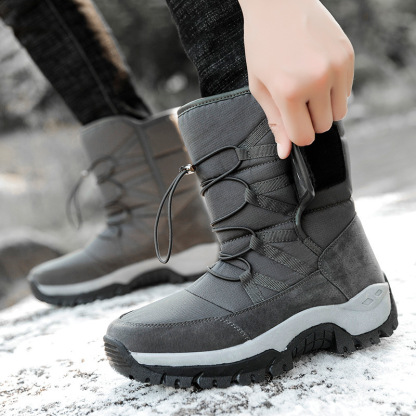 Men Waterproof Orthopedic Winter Shoes Fur Snow Boots