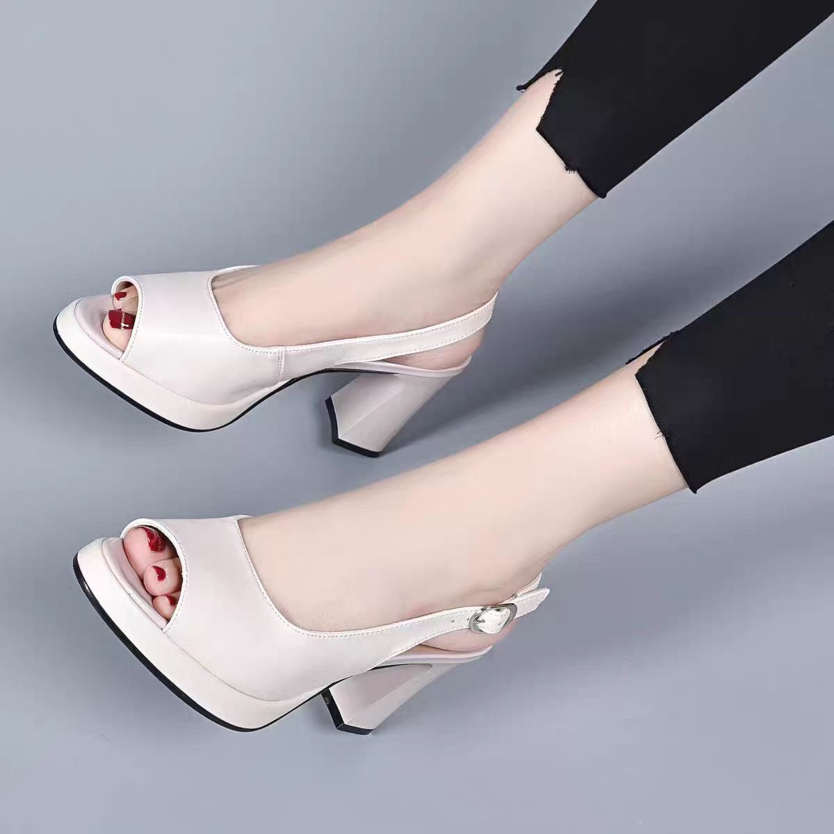 Orthopedic High-Heel Sandals with Adjustable Straps
