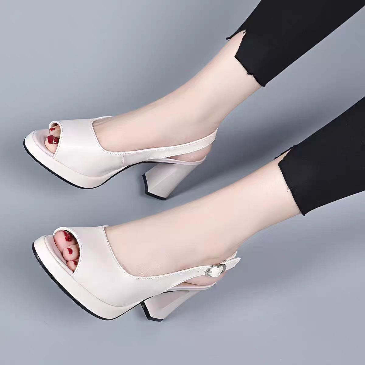 Orthopedic High-Heel Sandals with Adjustable Straps