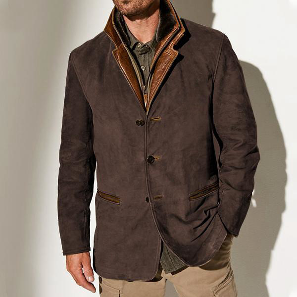 Men's Autumn Vintage Buckskin Jacket